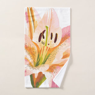 Fleur de lys rose   Peinture florale à l'aquarelle