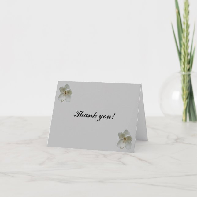 Fleur de Magnolia blanche sur Carte de remerciemen (Devant)