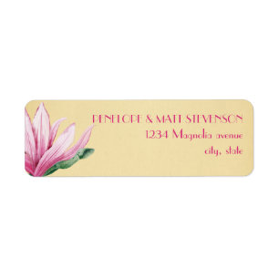 Fleur de Magnolia rose   Papier Vintage   Monogram
