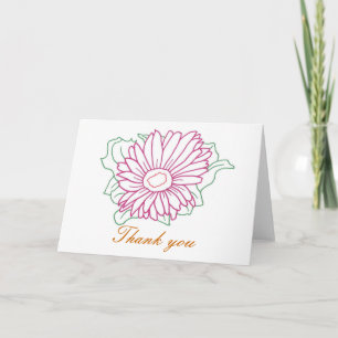 Fleur de marguerite Fuchsia, Cartes de remerciemen