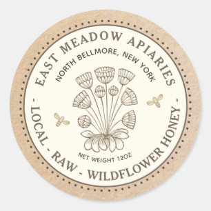 Fleur de marguerite vintage Bee Honey Étiquette Kr
