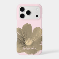 Fleur de monogramme aquarelle Fleur sauvage rose p