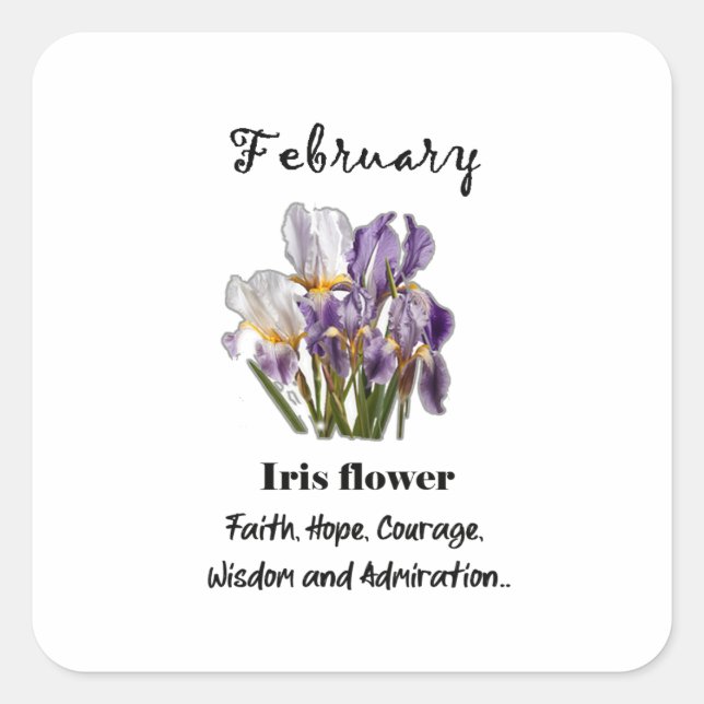 Fleur de naissance de février Sticker Iris (Devant)
