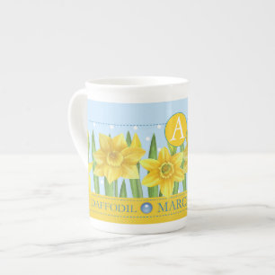 Fleur de naissance et Gem March Bone China Mug