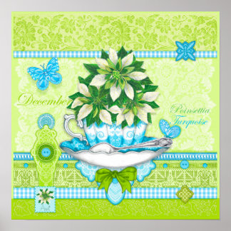 Fleur de naissance et pierre précieuse Poster Tass
