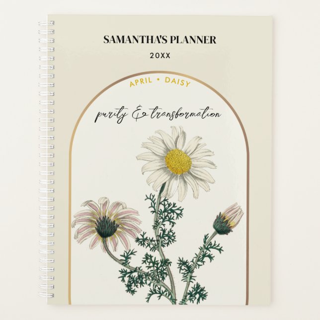 Fleur de naissance personnalisée Mois Avril Faisce (Devant)