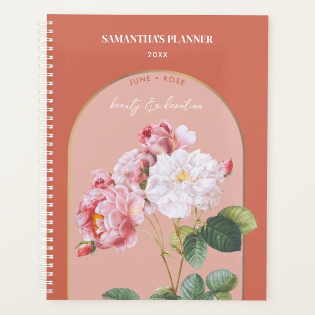 Fleur de naissance personnalisée Mois de juin Rose (Devant)
