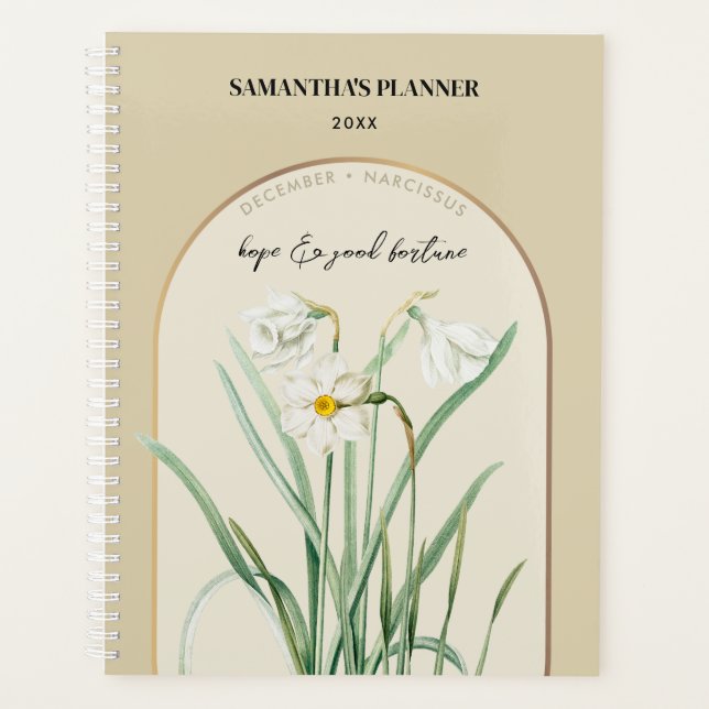 Fleur de naissance personnalisée Mois Décembre Nar (Devant)