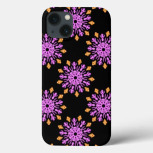 Fleur de néon rose et orange Coque-Mate coque ipho