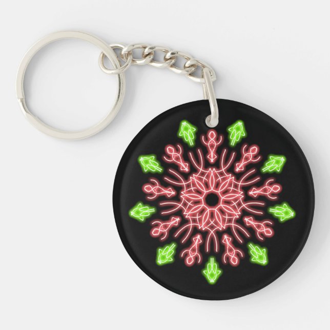 Fleur de néon rouge et vert (Devant)