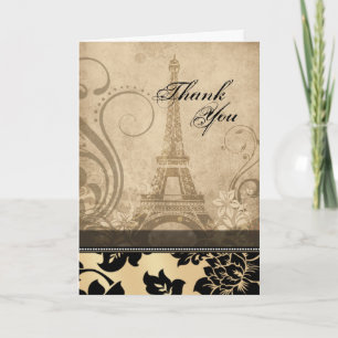 Fleur de Paris Eiffel Tower sand Thank You Card