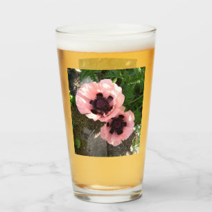 Fleur de pavot rose en verre