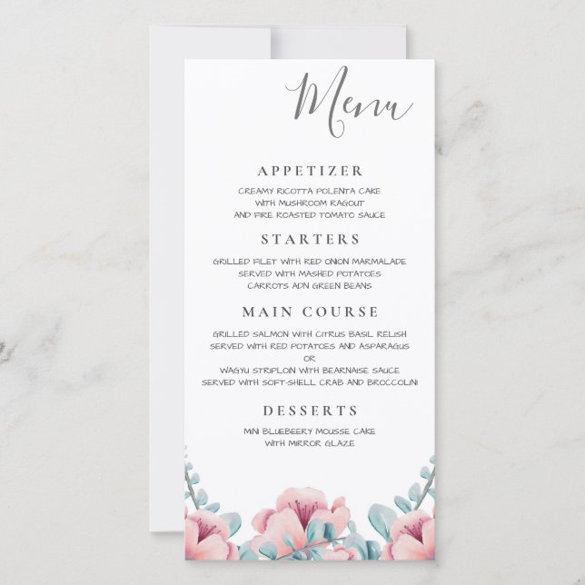 Fleur de pêche | Menu Mariage floral (Devant)