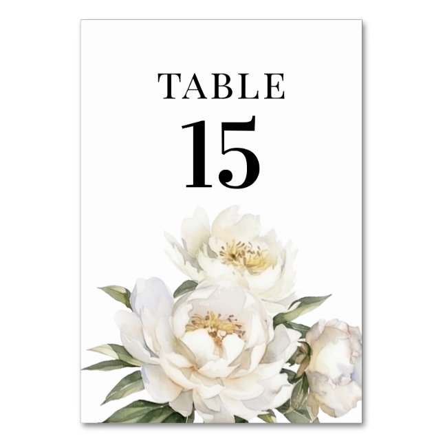 fleur de pivoine blanche Numéro de table (Par défaut)