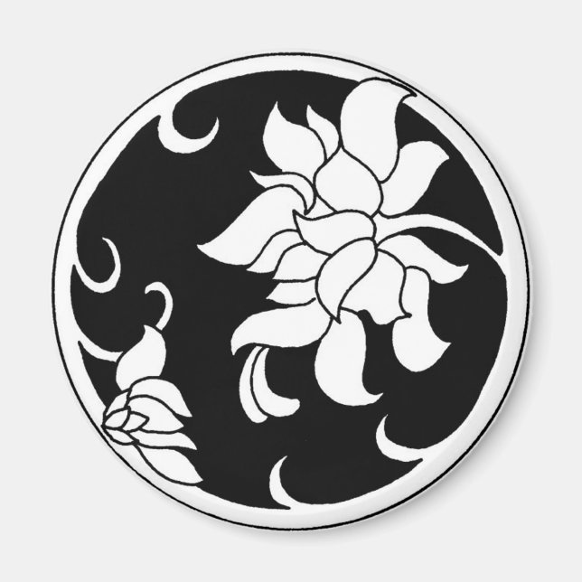 Fleur de pivoine chinoise - Aimant (Devant)