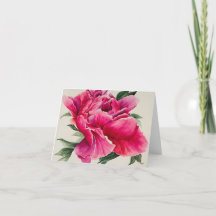 Fleur de pivoine rose Merci Cartes