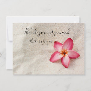 Fleur de Plumeria sur carte de remerciements de sa