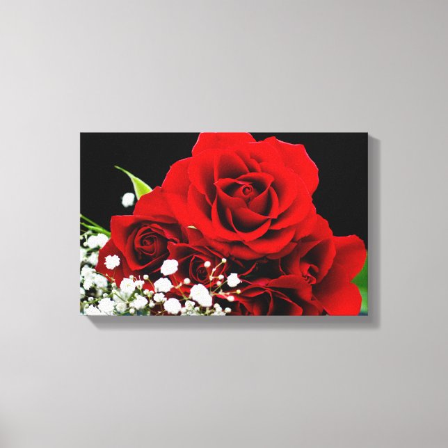 Fleur de roses rouges Papier en toile (Recto)
