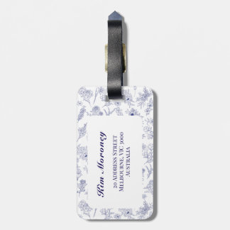Fleur de Saison Blue and White Luggage Tag