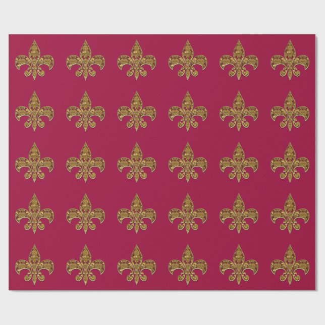 Fleur de Scarlet glossy Wrapping Paper (Flat)