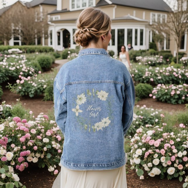 Fleur de script floral ivoire moderne fille (Mariage Retour)