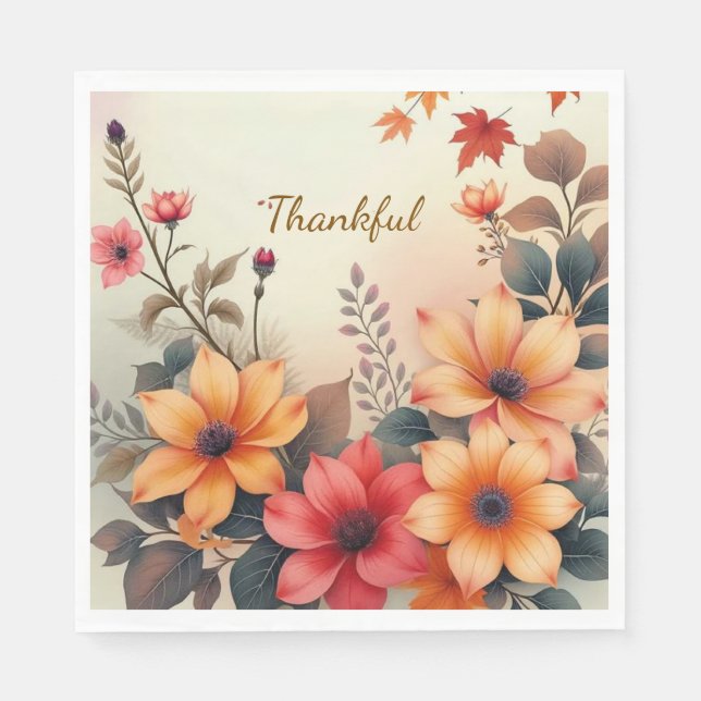 Fleur de serviettes en papier d'automne (Devant)