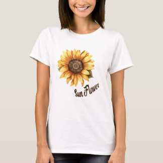 Fleur de soleil rayonnante fleurit T-shirt femme T