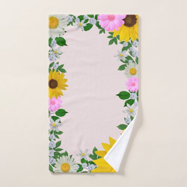 Fleur de soleil rustique marguerite rose florale (Serviette à main)