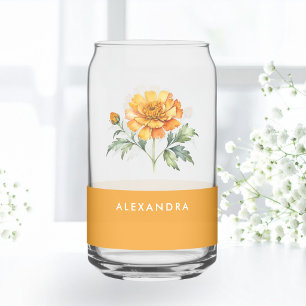 Fleur de souci orange aquarelle personnalisée