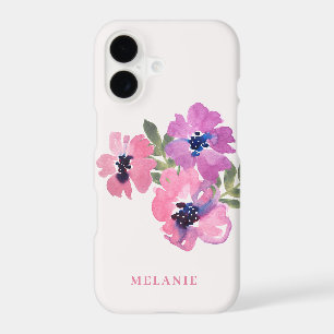 Fleur de style aquarelle rose minimaliste moderne