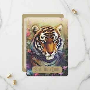 Fleur de tigre Enregistrer la date Invitation QR C