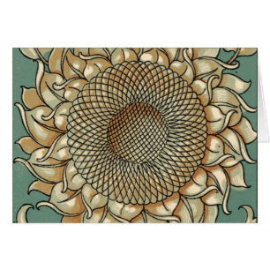 Fleur de tournesol sur l'arrière - plan bleu-vert