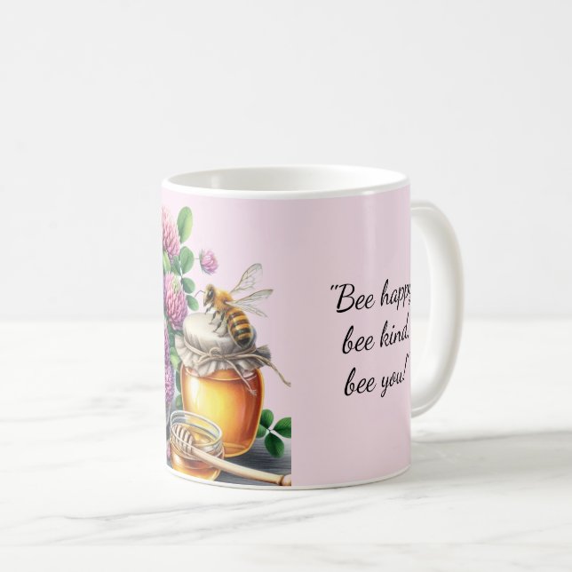 Fleur de trèfle de miel Citation inspirante Mug (Devant droit)