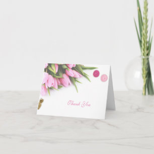 Fleur de tulipe rose merci cartes pour notes perso