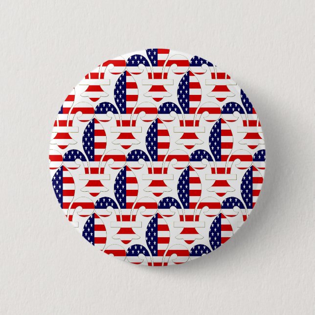 Fleur de USA 2 Inch Round Button (Front)