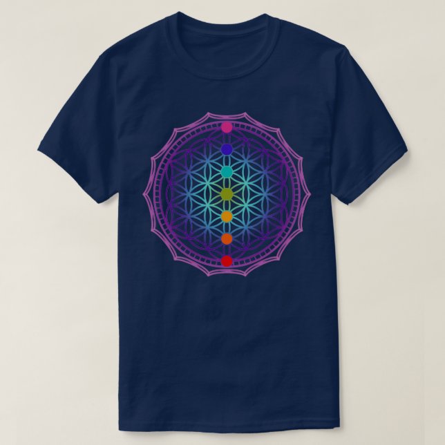Fleur de vie arc-en-ciel classique TShirt (Design devant)