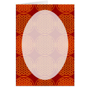 Fleur de vie - motif de timbre - orange rouge