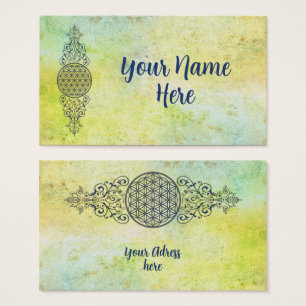 Fleur de Vie - Ornements vintage bleu or