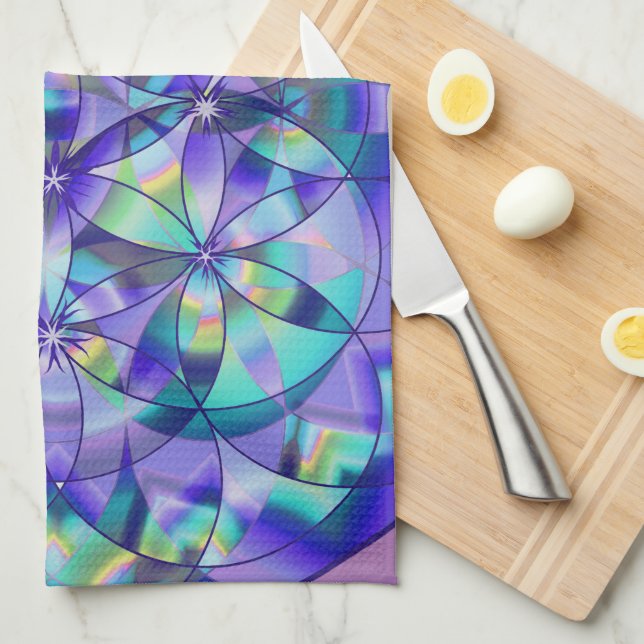 Fleur de vie Serviette de cuisine (Quart Plié)