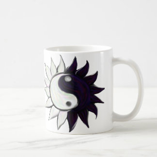 Fleur de Yin-Yang avec la citation sur la tasse