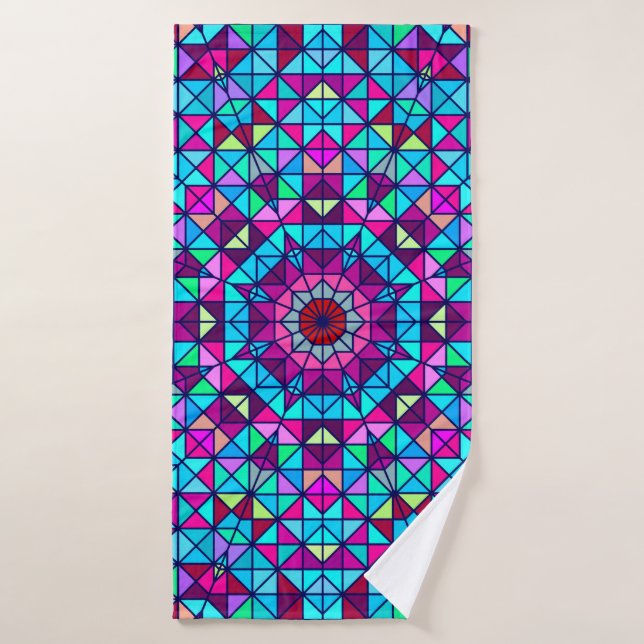 Fleur décorative numérique colorée Abstraite. Géan (Serviette de bain)