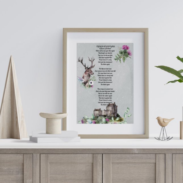 Fleur d'Écosse Lyrics Glossy Poster (Créateur téléchargé)