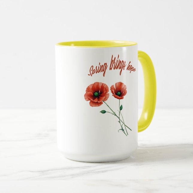 "Fleur d'espoir - Mug de fleurs du printemps" (Devant droit)