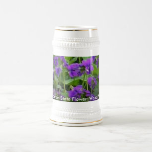 Fleur d'État du Wisconsin : Mug de violet de bois