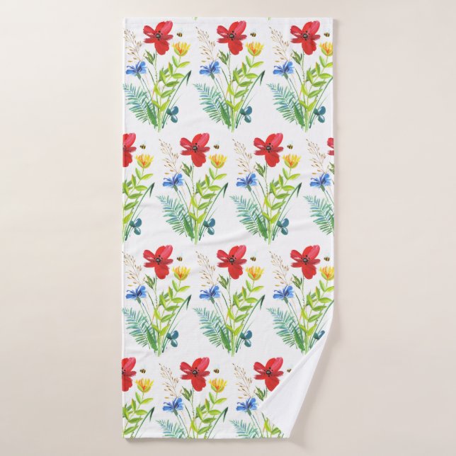 Fleur d'été Jardin Salle de bain serviette (Serviette de bain)