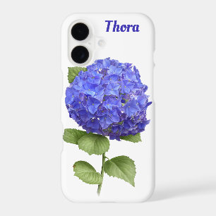 Fleur d'Hortensia Bleu Art Botanique Personnalisé