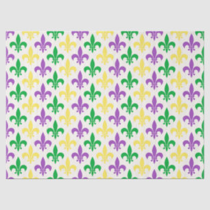 Fleur-di-lis in the colours of Mardi Gras Tissue Paper