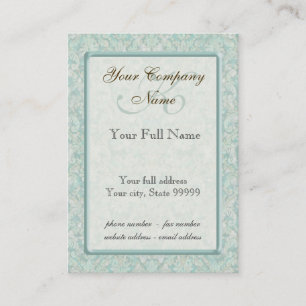 Fleur di Lys Damask Blue & Brown  Business Cards