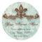Fleur di Lys Damask Brown Address Stickers