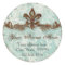 Fleur di Lys Damask Brown Address Stickers